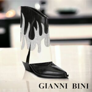 Gianni Bini CONLEYTWO Western Rhinestone Flame Foldover Boots